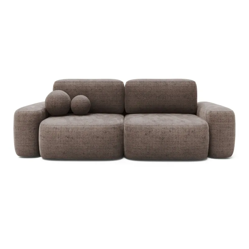Sofa 2-Sitzer Chenille 259x107x88 grau LEVI Rabatt
