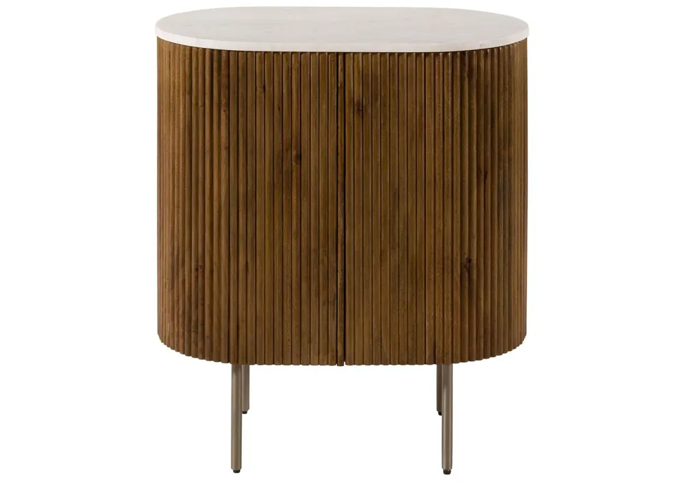 Kommode Mango 65x38x76 braun lackiert / Marmor weiß BARCELONA #215 Jetzt Kaufen