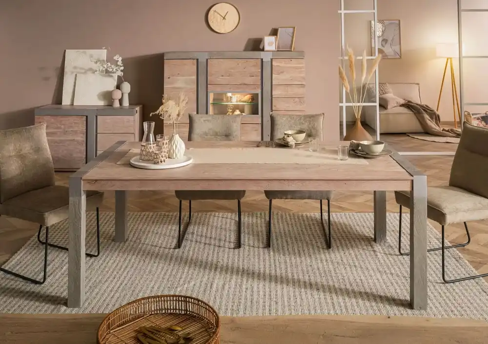 Esstisch Akazie 220x100x76 beige lackiert AMSTERDAM #116 Jetzt Kaufen