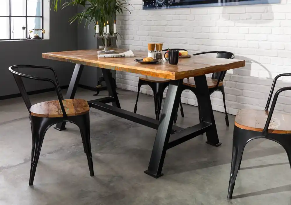 Esstisch Altholz 140x90x76 mehrfarbig lackiert INDUSTRIAL #83 Markenware