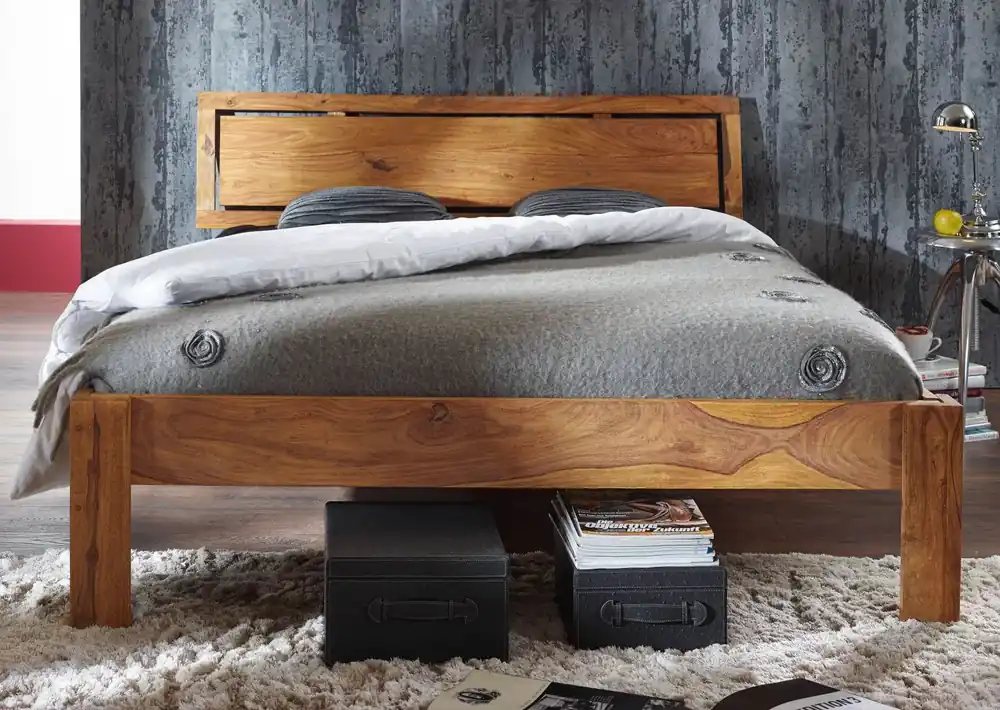 Bett Sheesham 180x200x83 braun geölt NATURE BROWN #522 Billig