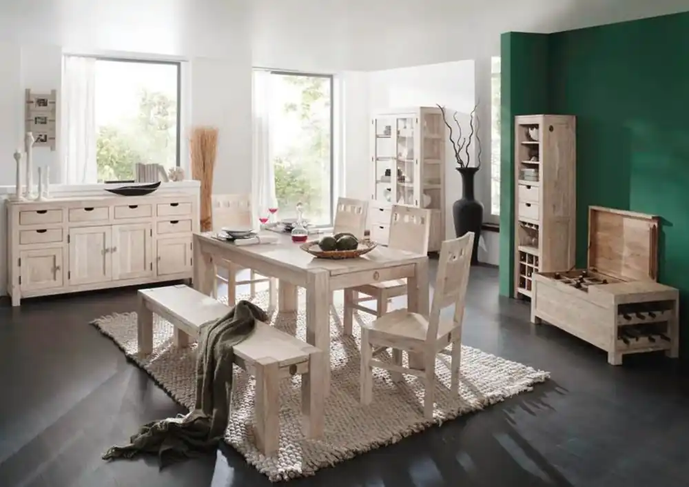 Sofort Bestellen Esstisch Akazie 90x90x76 white stone getüncht NATURE WHITE #101