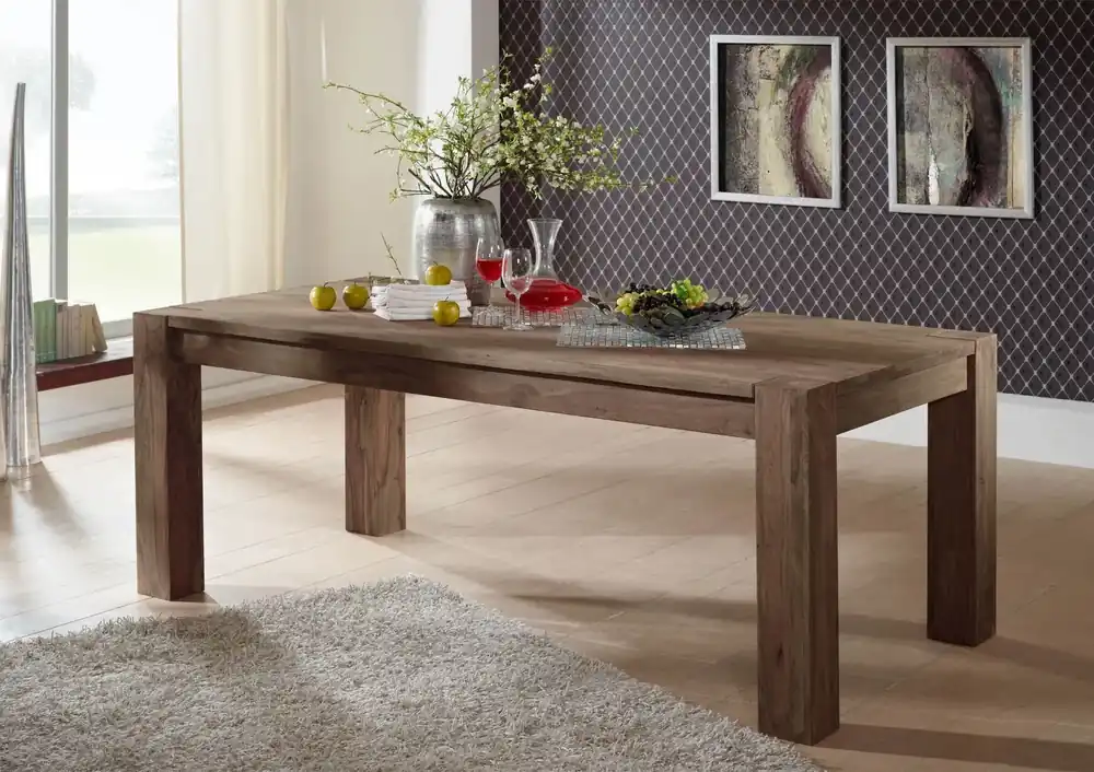 Esstisch Sheesham 180x100x76 grau geölt NATURE GREY #405 Beliebt