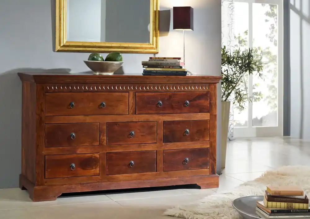 Begrenztes Angebot Kommode Akazie 145x49x85 nougat lackiert OXFORD #524