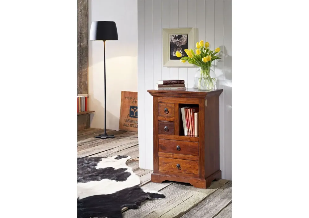 Kommode Akazie 55x40x80 nougat lackiert OXFORD #503 Letzte Chance
