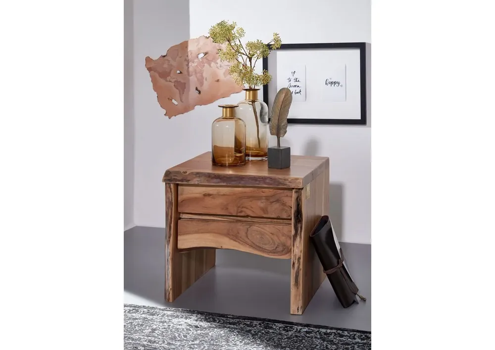 Nachttisch Akazie 45x40x45 natur lackiert PURE ACACIA #311 Finale Aktion