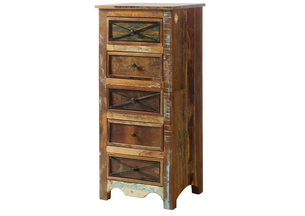 Neu Im Sortiment Kommode Altholz 55x45x122 mehrfarbig lackiert NATURE OF SPIRIT #129