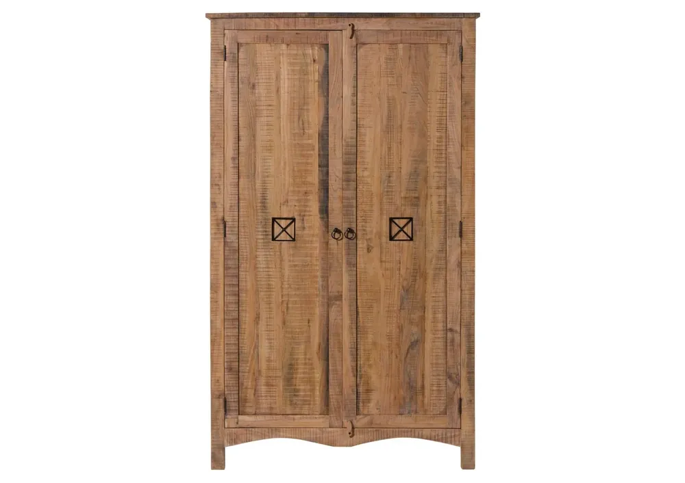 Sichere Zahlung Kleiderschrank Akazie 118x60x198 natur versiegelt NATURE OF SPIRIT #242