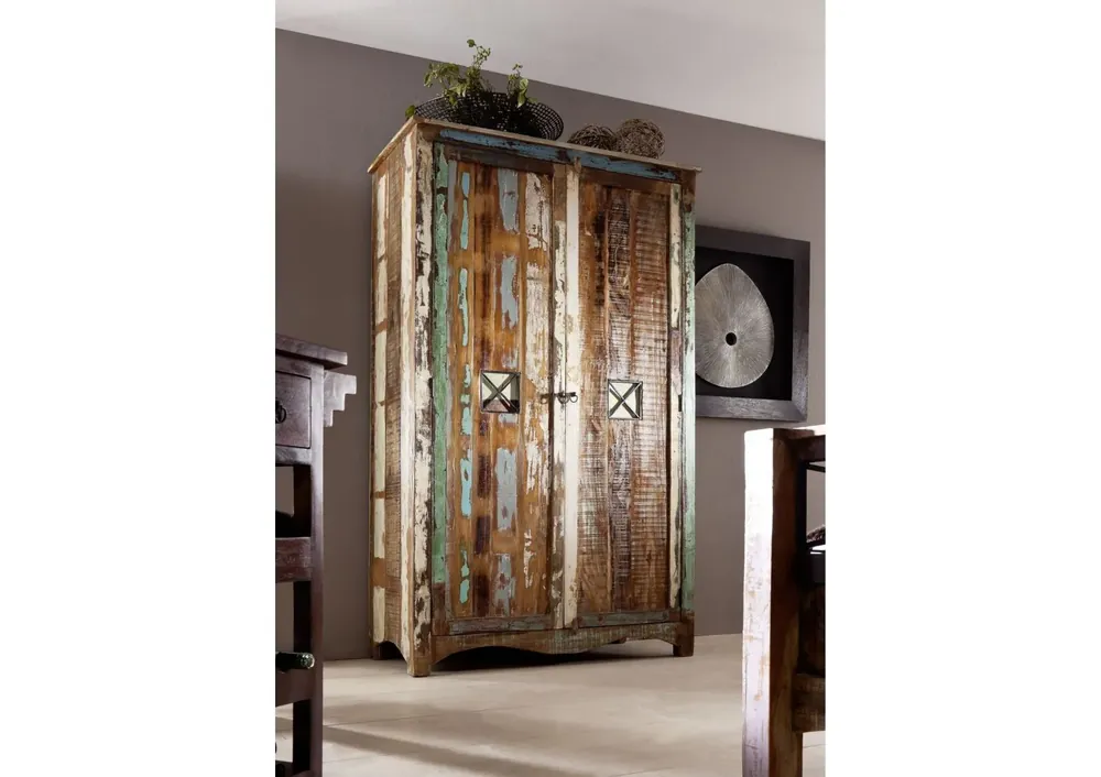 Online Kaufen Kleiderschrank Altholz 118x60x198 mehrfarbig lackiert NATURE OF SPIRIT #42