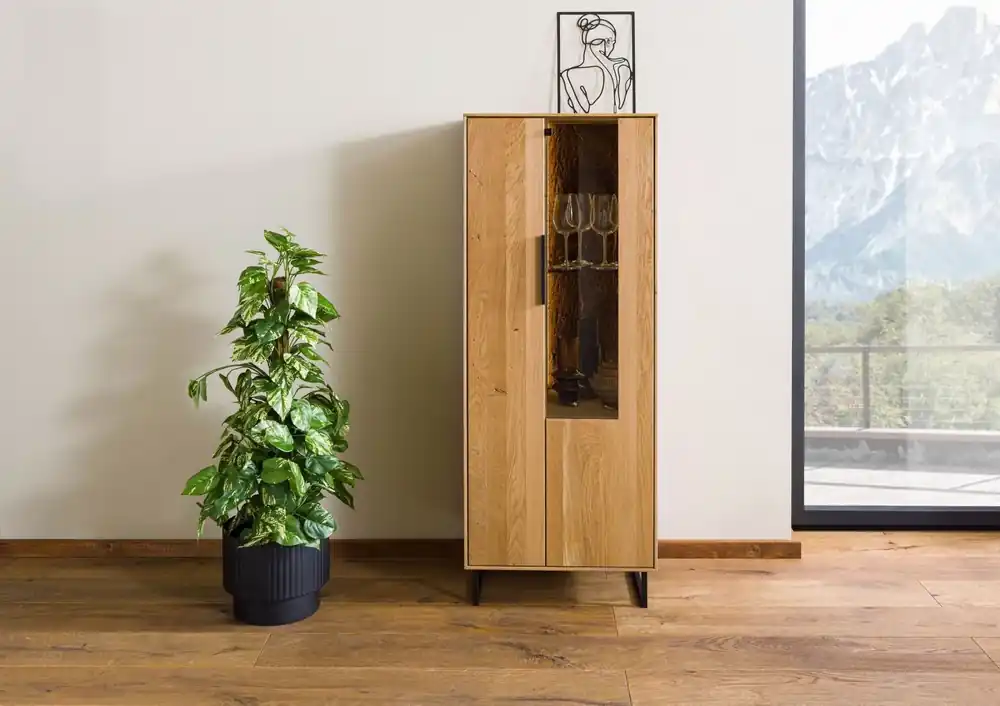 Zertifiziert Highboard Wildeiche 55x43x145 natur geölt LINDAU #15
