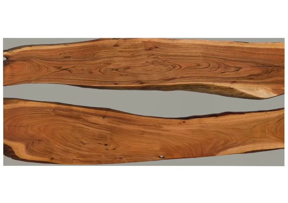 Garantierte Lieferung Esstisch Akazie mit Epoxidharz 220x100x76 natur lackiert / Epoxid grau gerade Kante EPOXY Unikat #1
