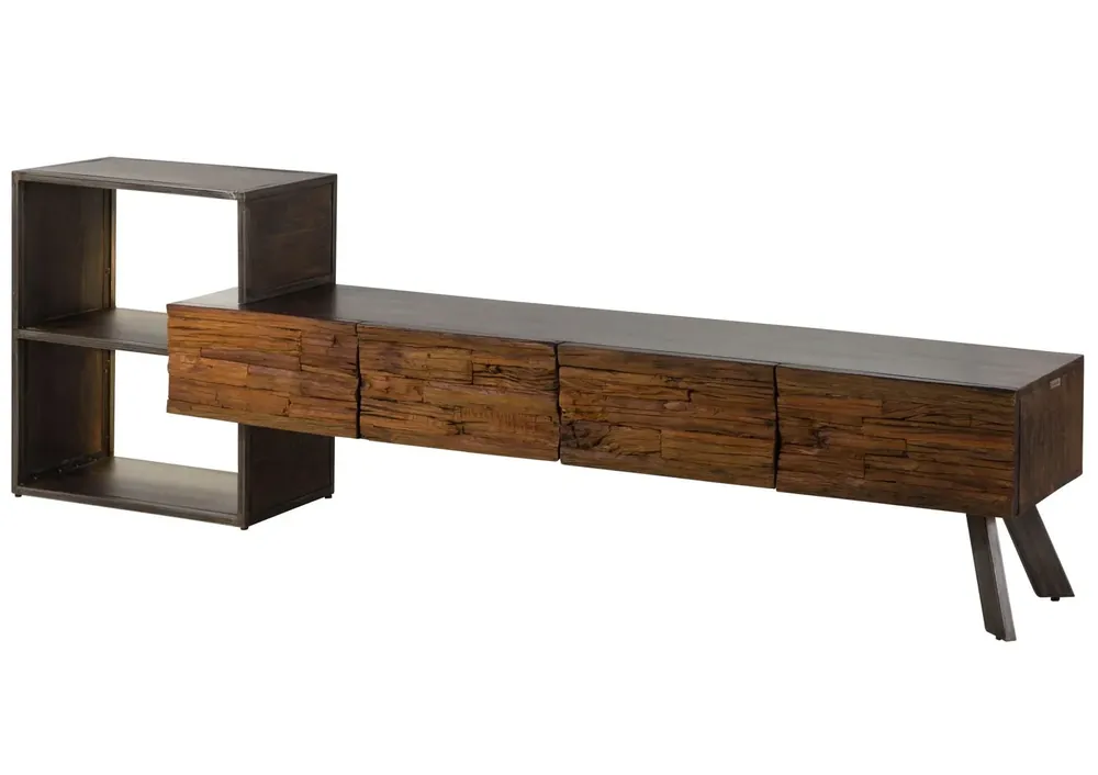 Lowboard Akazie / Altholz 225x40x70 braun lackiert SEVILLA #15 Markenware