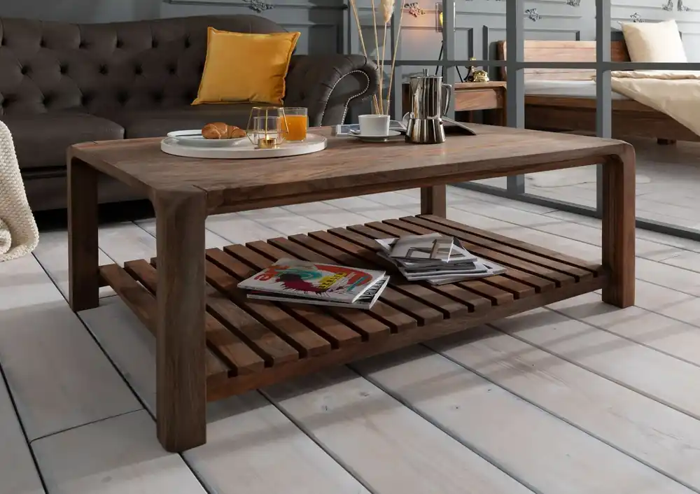 Couchtisch Sheesham 120x80x45 grau geölt BUENO #2001 Jetzt Bestellen