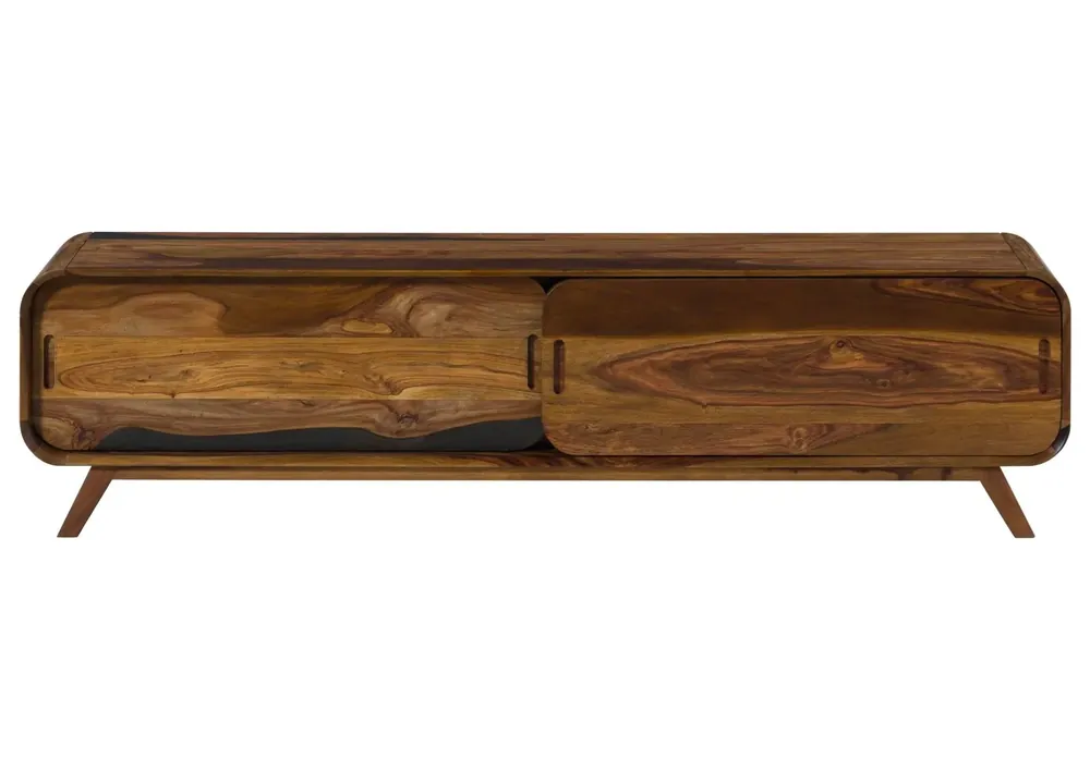 Bestseller TV-Board Sheesham 192x40x48 dunkelbraun lackiert MAILAND #229