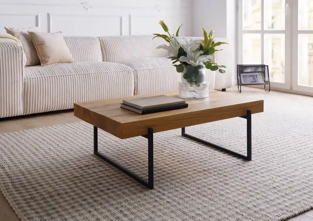 Garantierte Lieferung Couchtisch Eiche 120x60x35 natur geölt LOUNGE COLLECTION #02