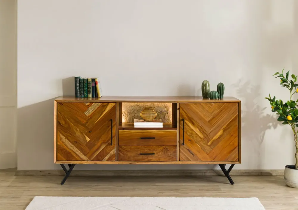 Sonderangebot Sideboard Altholz 180x40x81 natur lackiert AVIGNON #111