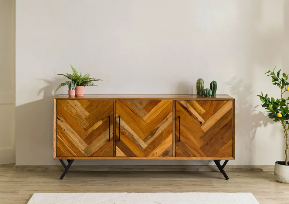 Sideboard Altholz 180x40x81 natur lackiert AVIGNON #135 Billig