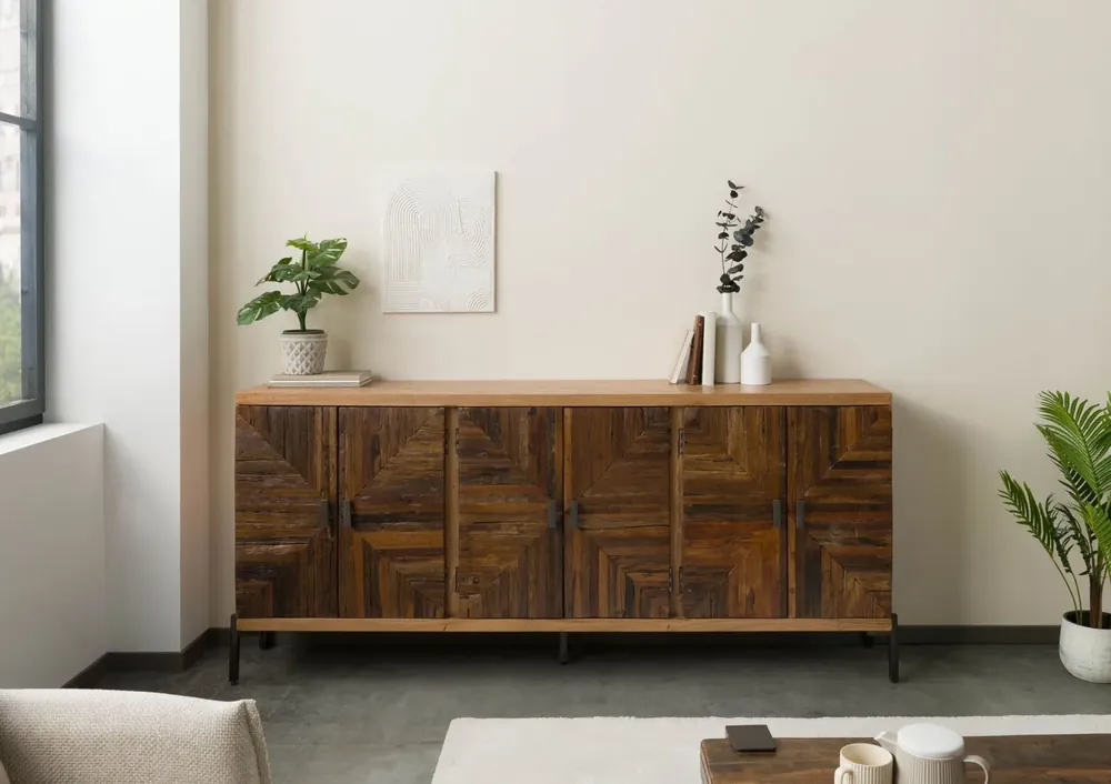 Sideboard Altholz 206x40x93 natur lackiert LYON #111 Markenware