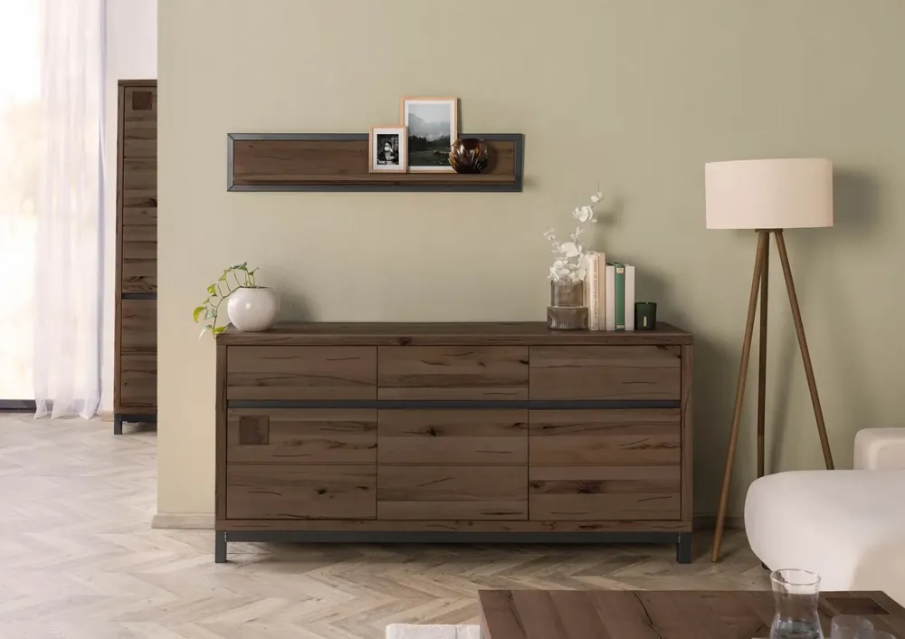 Sofort Bestellen Sideboard Kernbuche 175x45x85 tabacco braun geölt VILLANDERS #208