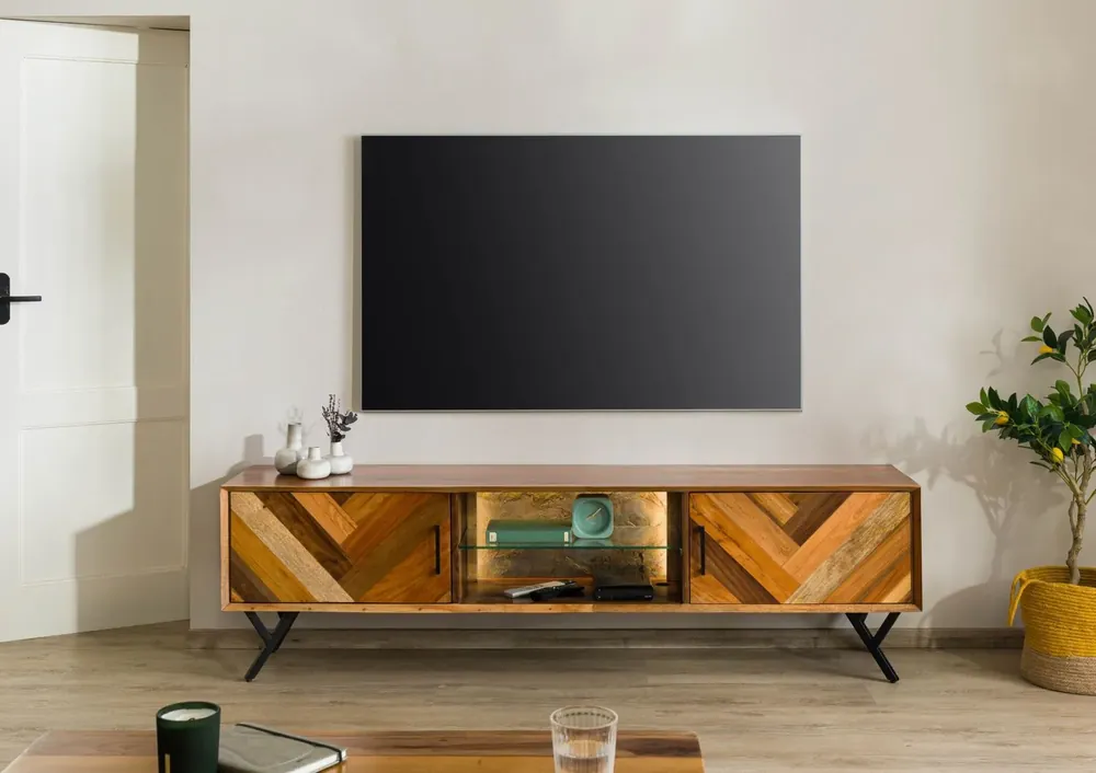TV-Board Altholz 200x40x56 natur lackiert AVIGNON #101 Aktuell