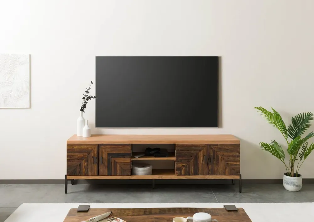 Bestpreis TV-Board Altholz 200x40x63 natur lackiert LYON #120