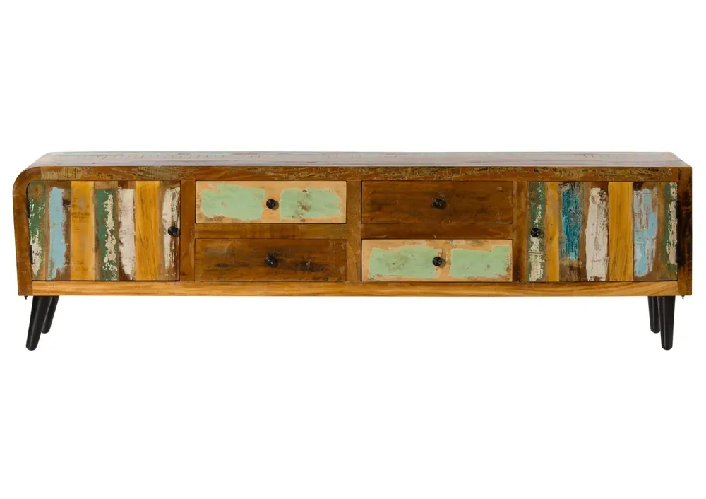 Neuheit TV-Board Altholz 240x40x65 mehrfarbig lackiert SIXTIES #121