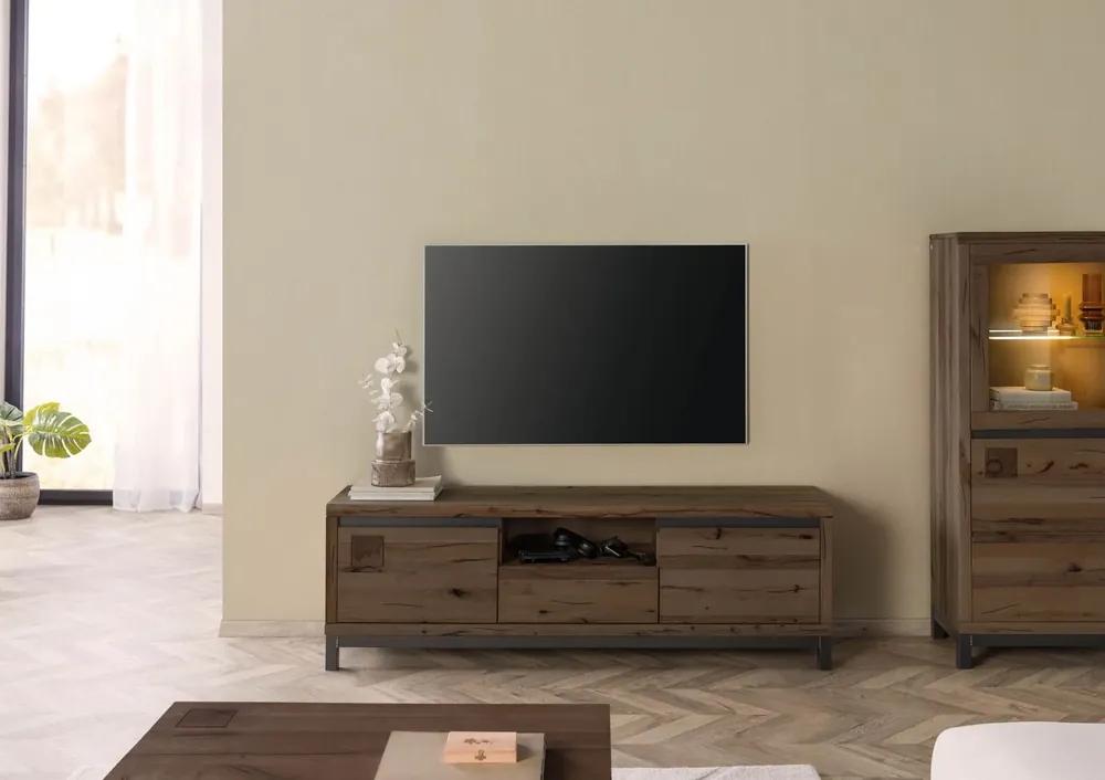 Heißes Angebot TV-Board Kernbuche 170x40x56 tabacco braun geölt VILLANDERS #213