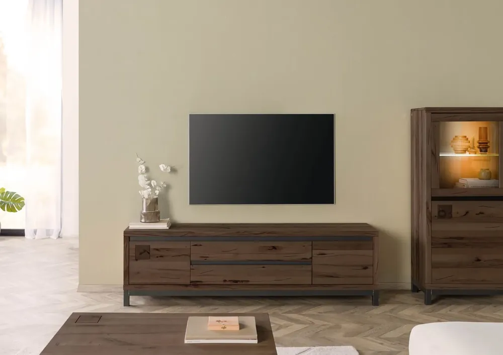Preis Gesenkt TV-Board Kernbuche 190x40x56 tabacco braun geölt VILLANDERS #253
