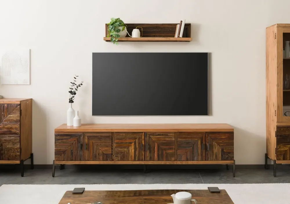 Top-Preis TV-Board Altholz 225x40x63 natur lackiert LYON #122