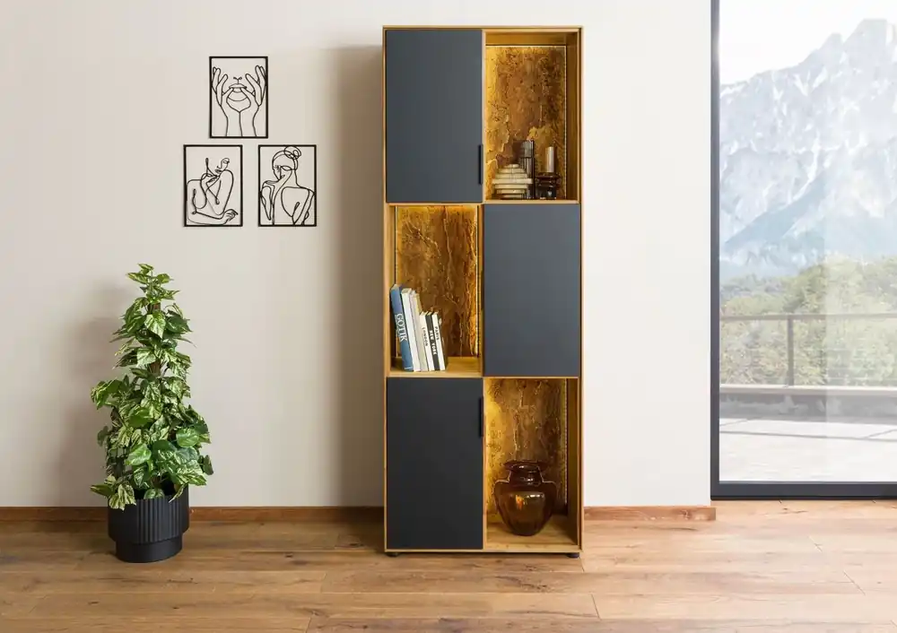 Solange Der Vorrat Reicht Standregal Wildeiche 76x43x203 natur geölt LINDAU #23