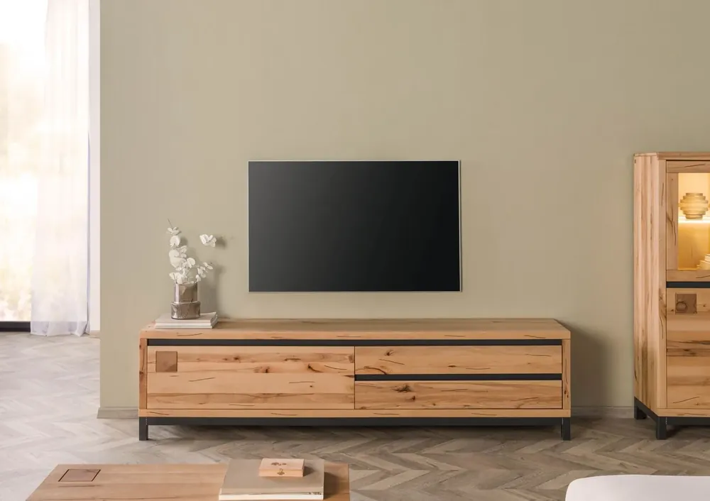 TV-Board Kernbuche 220x40x56 natur geölt VILLANDERS #154 Neuheit