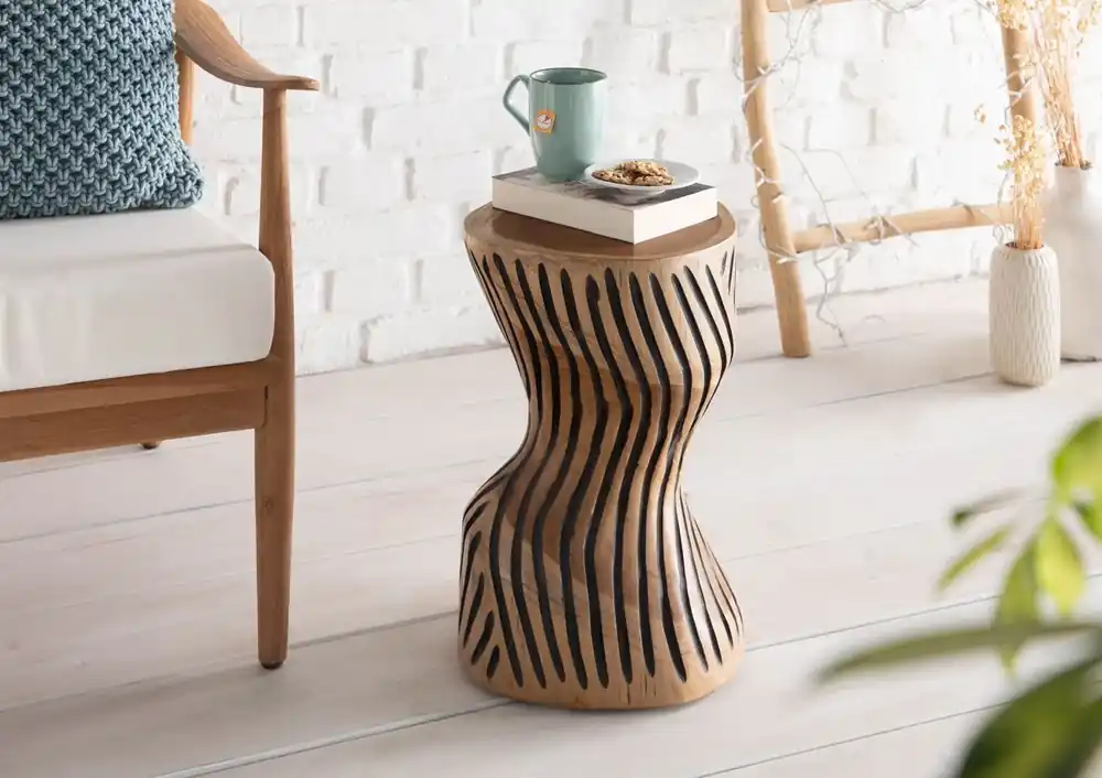 UNIKA Hocker #101 29x29x45 Teak Wurzel natur lackiert Bestpreis