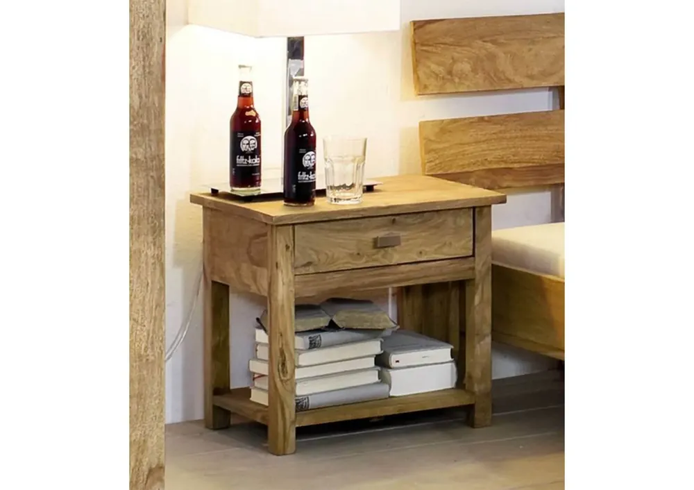 Nachttisch Sheesham 50x35x45 braun geölt NATURE BROWN #91 Mega-Angebot
