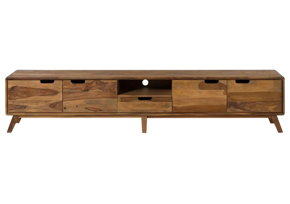 TV-Board Sheesham 240x40x48 natur sandgestrahlt lackiert MALMÖ 2 #227 Beliebt