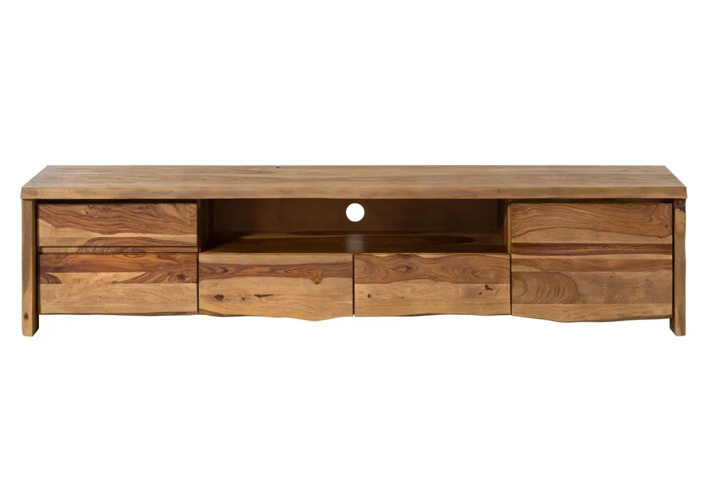TV-Board Sheesham 220x45x50 natur lackiert / sandgestrahlt PURE SHEESHAM #224 Top-Preis
