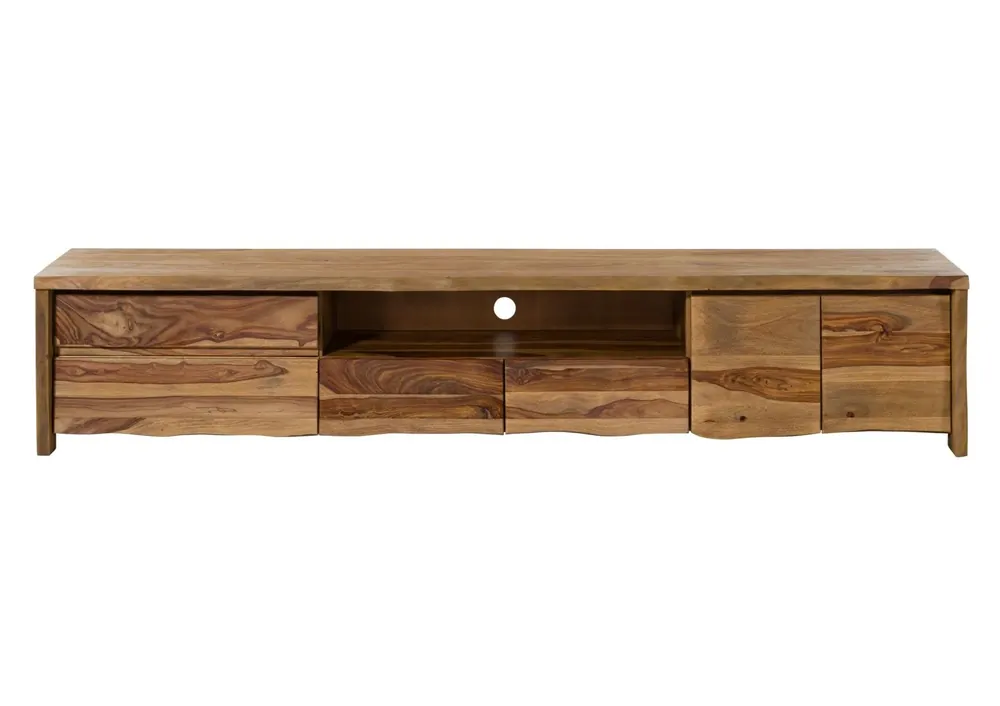 TV-Board Sheesham 260x45x50 natur lackiert / sandgestrahlt PURE SHEESHAM #225 Sichere Zahlung