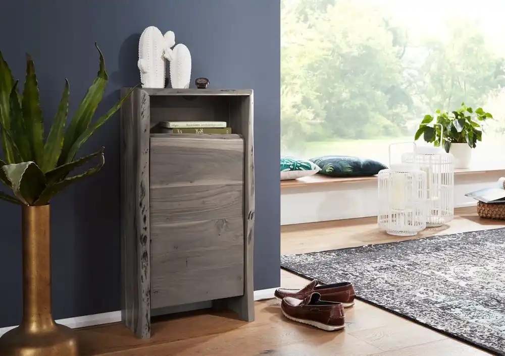 Unterschrank Akazie 40x20x80 grau lackiert PURE ACACIA #604 Preisreduziert