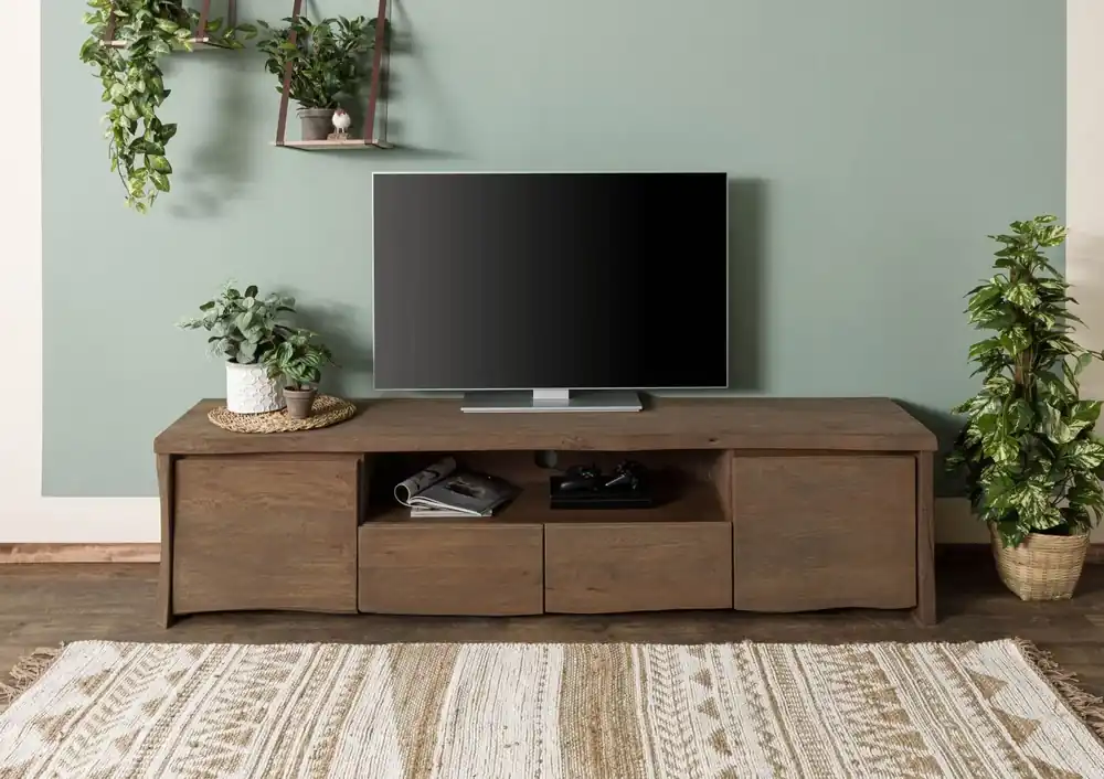 TV-Board Mango 200x45x50 braun geölt / sandgestrahlt PURE MANGO #121 Bestpreis