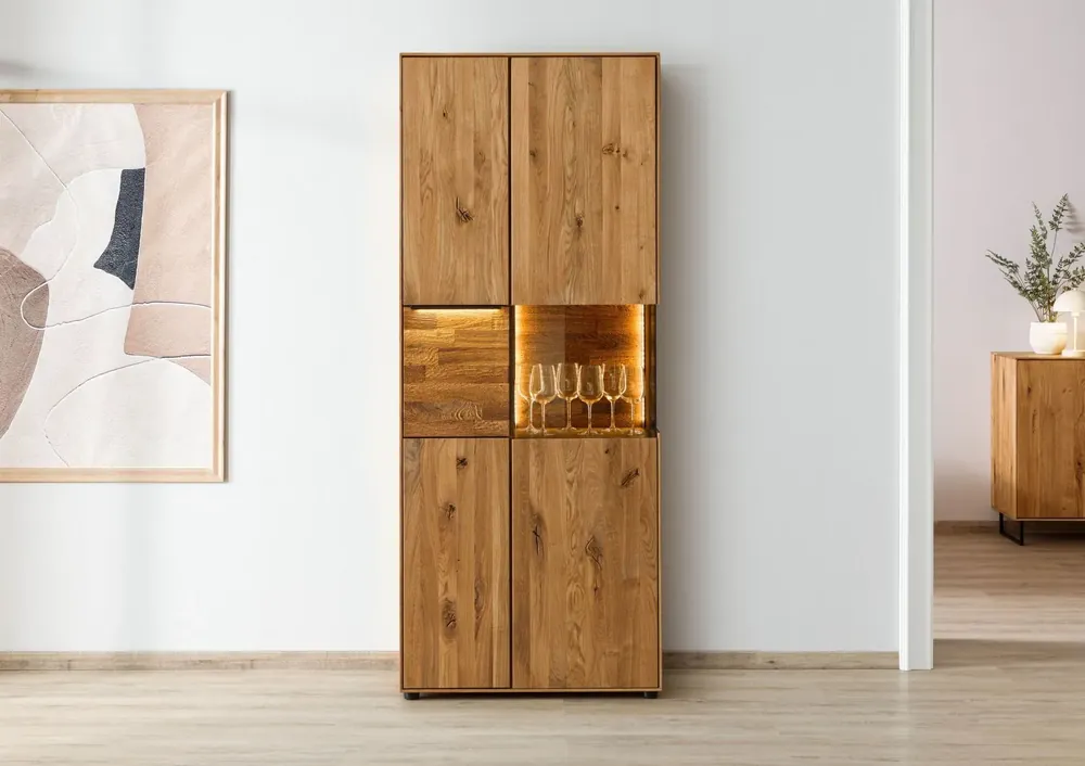 Top-Angebot Schrank Wildeiche 80x43x200 natur geölt WIEN #240