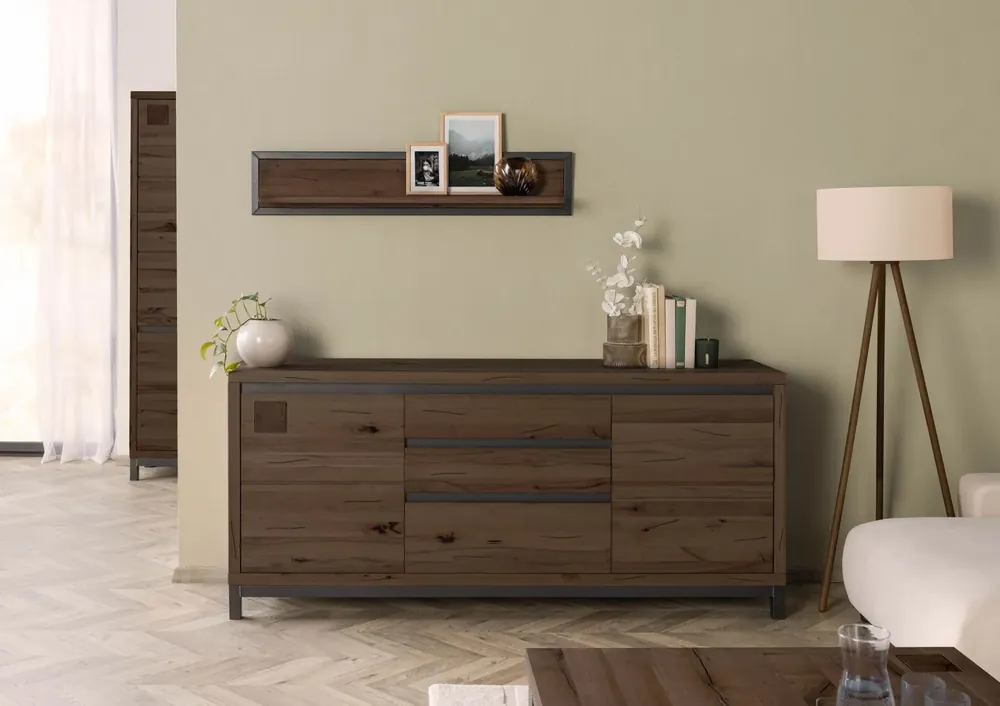 Markenprodukt Sideboard Kernbuche 190x45x85 tabacco braun geölt VILLANDERS #251