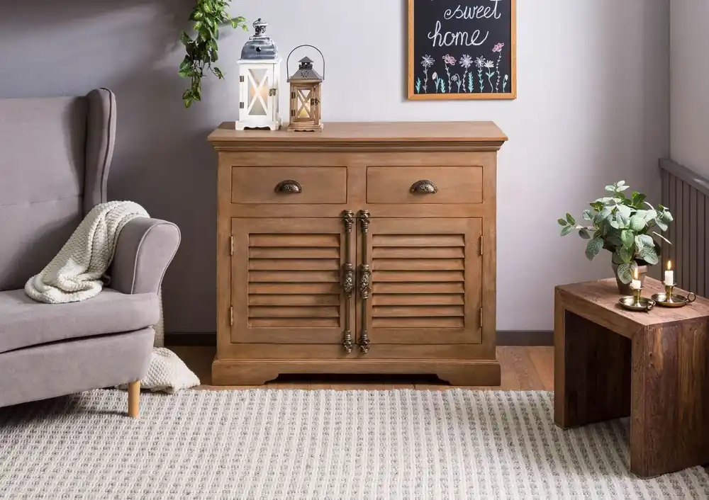 Sideboard Mango 107x45x90 beige geölt TOULOUSE #07 Heißes Angebot