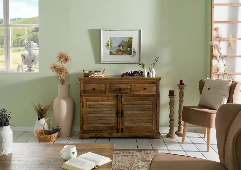 Sideboard Mango 120x45x90 dunkelbraun geölt RODEZ #120 Saisonangebot
