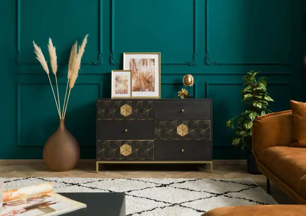 Sideboard Mango 122x40x77 grau geölt DIAMOND #109 Solange Der Vorrat Reicht
