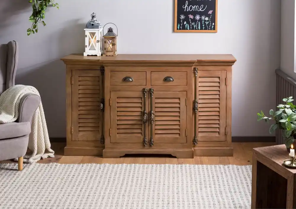 Heißes Angebot Sideboard Mango 160x45x90 beige geölt TOULOUSE #08