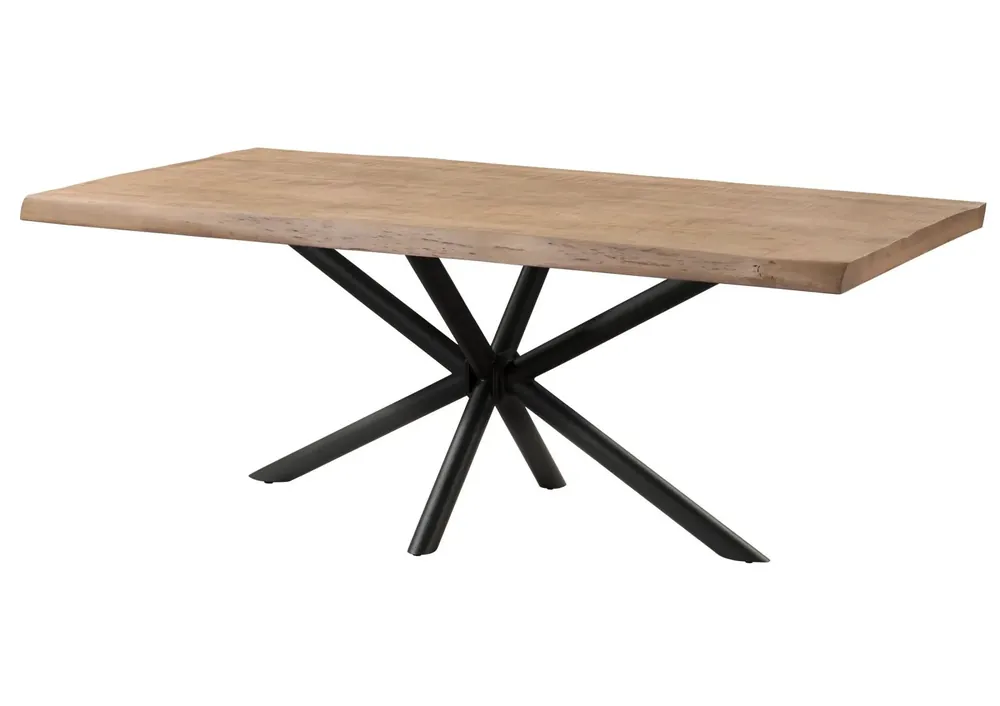 Rabatt Baumtisch Mango 180x90x76 beige lackiert / Kreuzgestell anthrazit matt FREEFORM 5