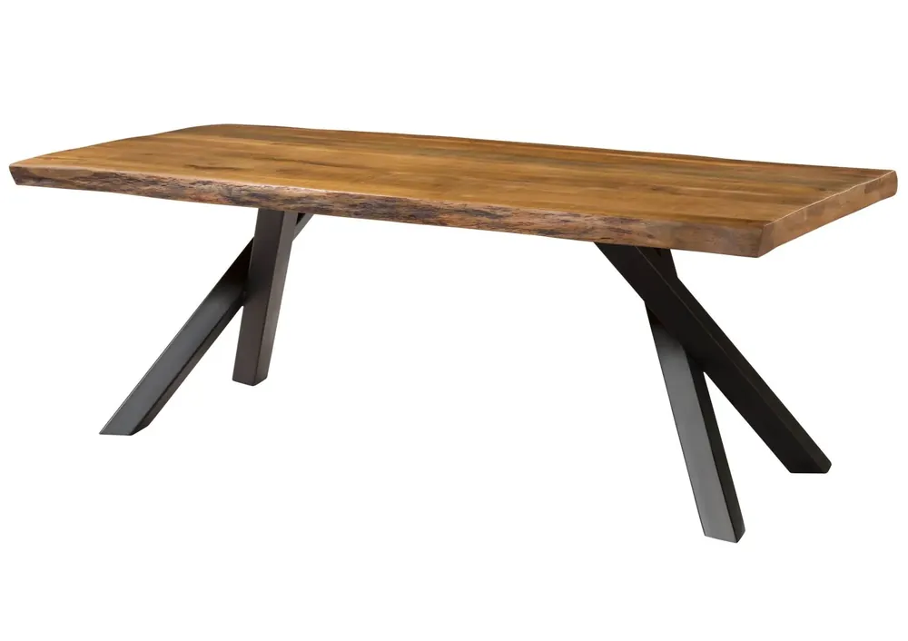 Baumtisch Mango 200x100x76 natur lackiert / A-Gestell anthrazit matt FREEFORM 5 Mega-Angebot