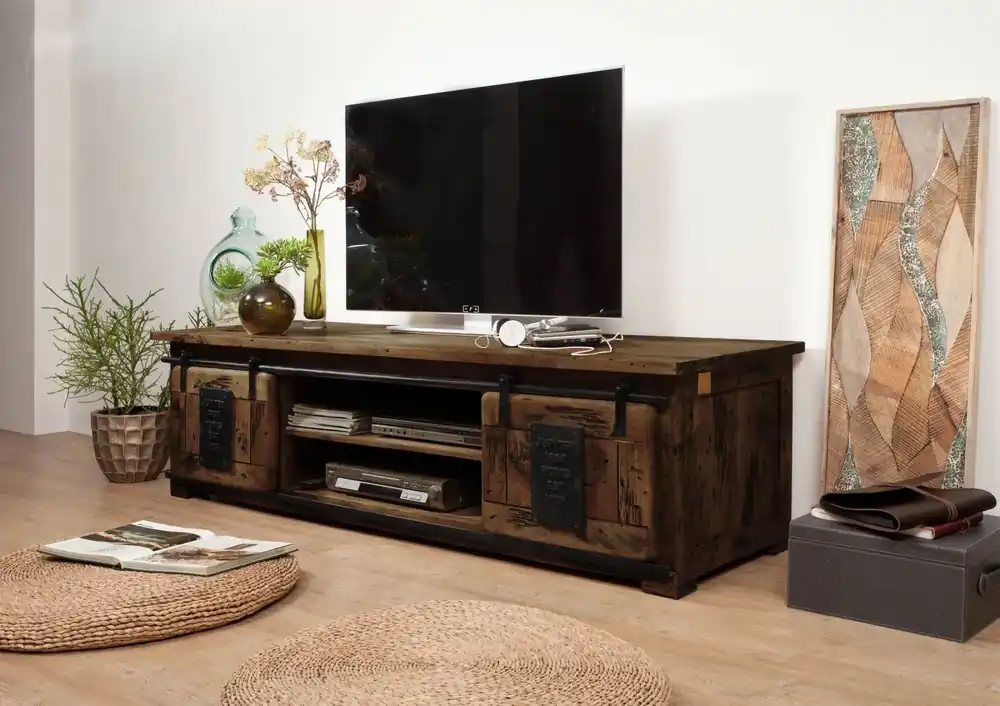 TV-Board Mango 180x55x50 braun lackiert RAILWAY #435 Top-Seller
