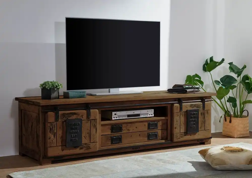TV-Board Mango 180x55x50 braun lackiert RAILWAY #446 Knallerangebot