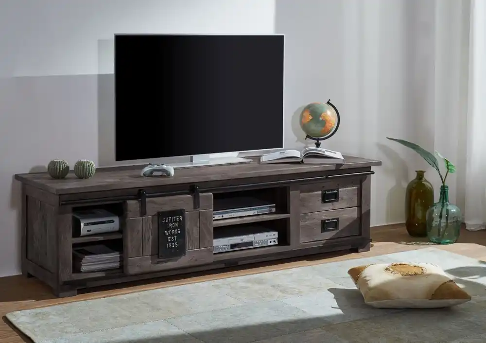 TV-Board Mango 180x55x50 grau lackiert RAILWAY #245 Heißes Angebot