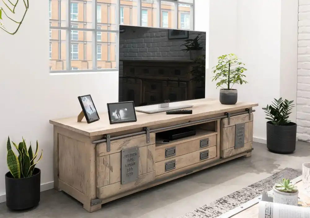TV-Board Mango 180x55x50 whitewash lackiert RAILWAY #346 Jetzt Kaufen